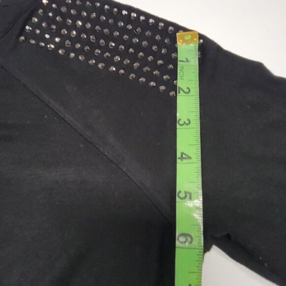Black Long Sleeved Top with Silver Stud Accents - Picture 7 of 9